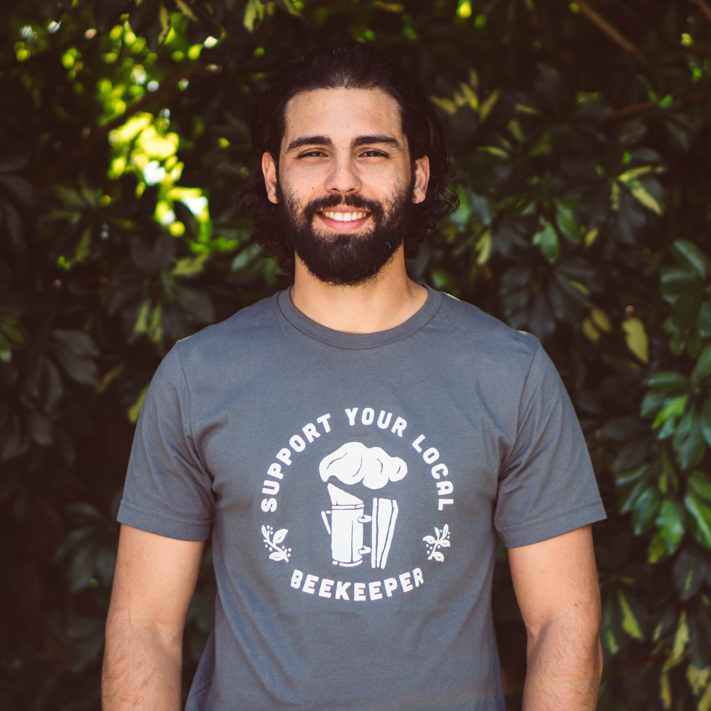 Support Your Local Beekeeper T-Shirt - Grey