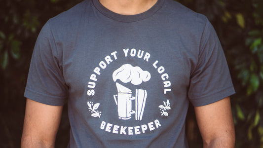 Support Your Local Beekeeper T-Shirt - Grey