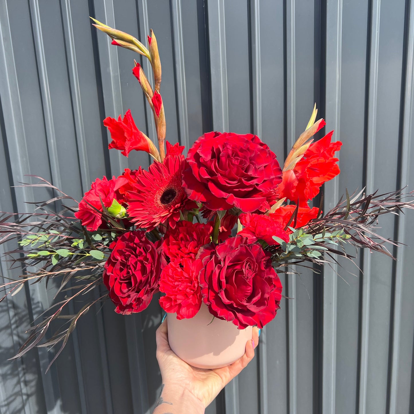 PRE-ORDER - Valentine's Day Floral Arrangement w/ Vase - PICK UP ONLY